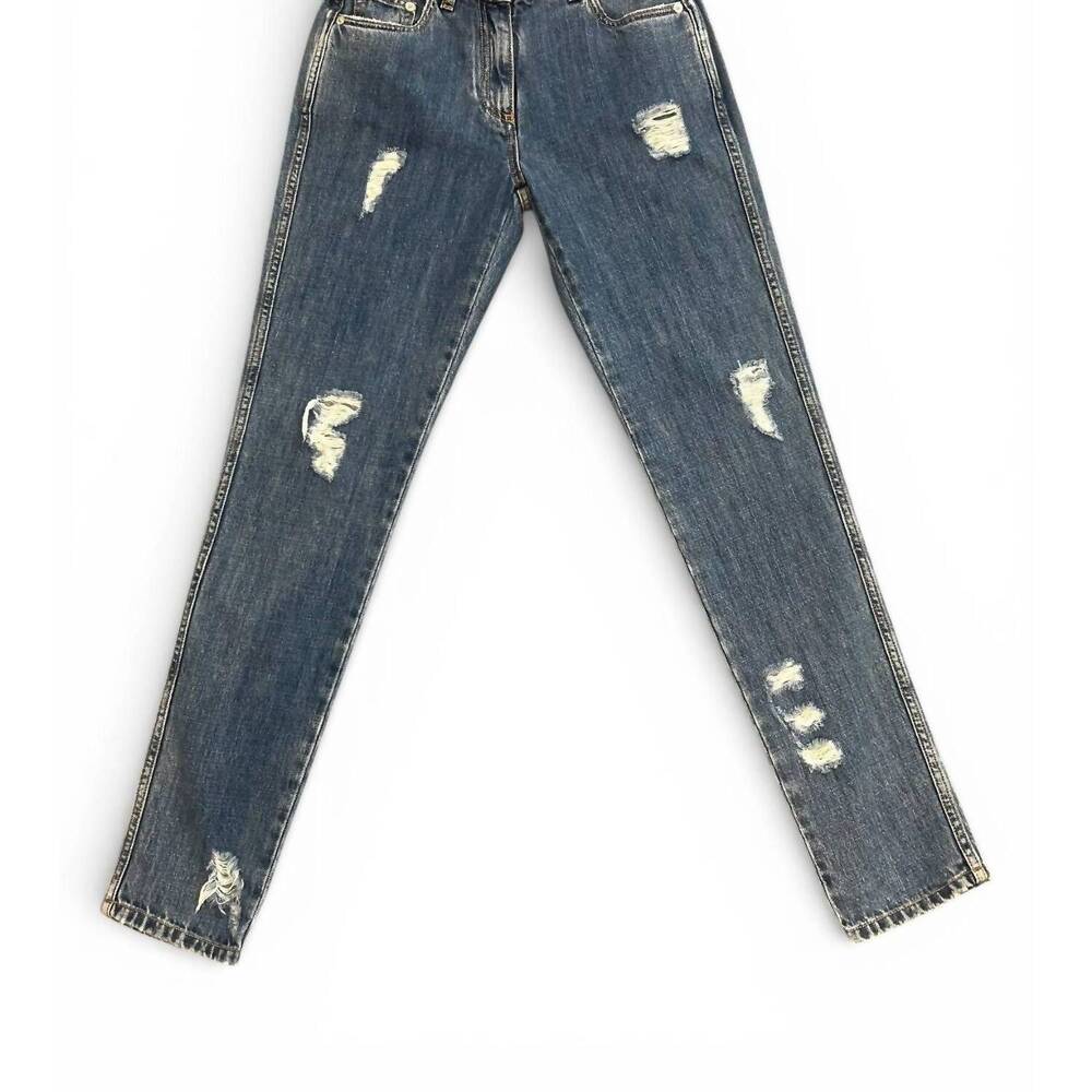 NEW MOSCHINO women's distressed jeans in blue